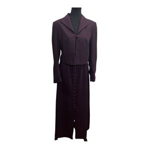Selina Blazer & Daniel Laurent Skirt Set 8 / Medium Plum Purple Vintage Style